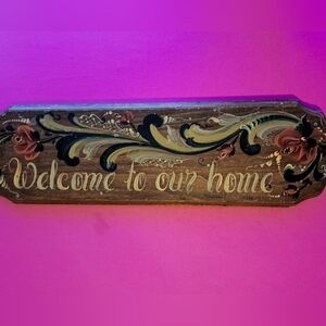Welcome To Our Home Rosemaling Plaque